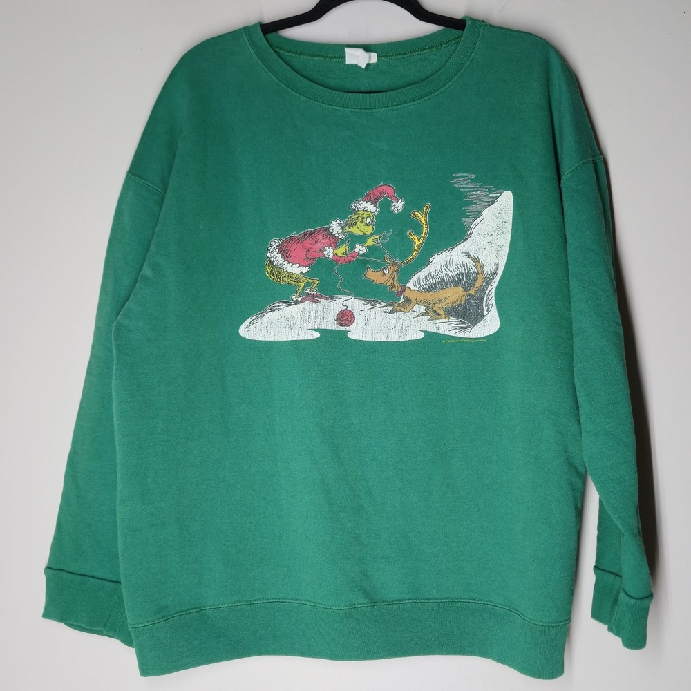 90s Dr Seuss How The Grinch Stole Christmas 1994 Crewneck Sweater Junior XL